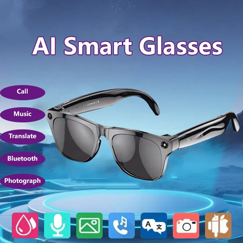 4K HD Smart Glasses AI GPT Camera Bluetooth Call 260Mah Battery Voice Assistant Translate Identify Objects Smart Glasses