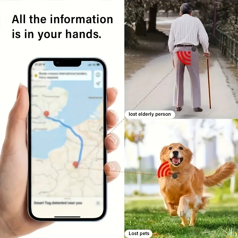 GPS Tracking Device for Cars, Pets & More - Real-Time Location Finder with iOS Compatibility, Long-Lasting Button Battery