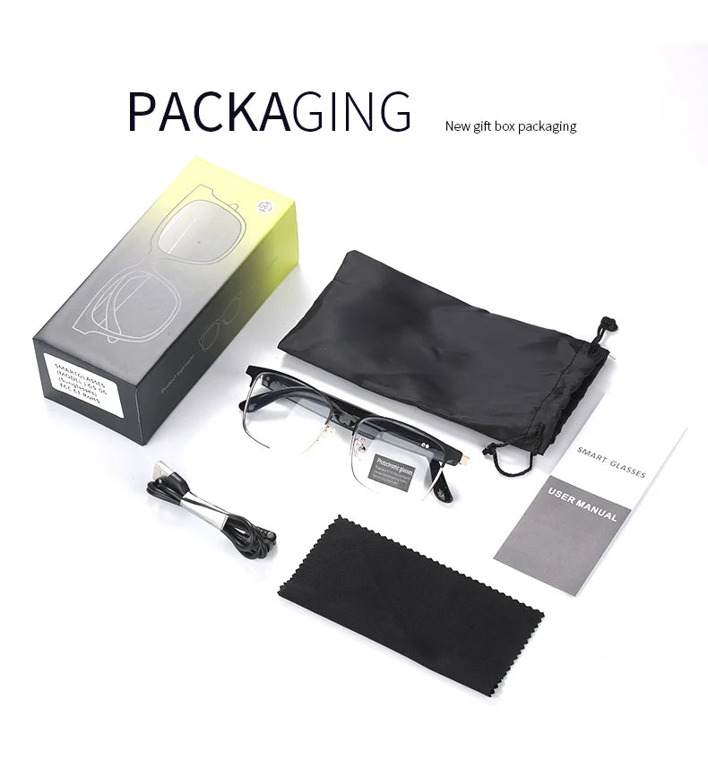 GS06 Upgrade Smart Glasses With Camera Video Recording AI Photo Recognition Bluetooth Call Translation Voice Assistant Glasses