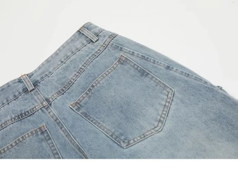 Jeans Women Vintage Bow Design Baggy Wide Leg Trousers Autumn High Waist Students Young All-match Daily Harajuku Slouchy Chic