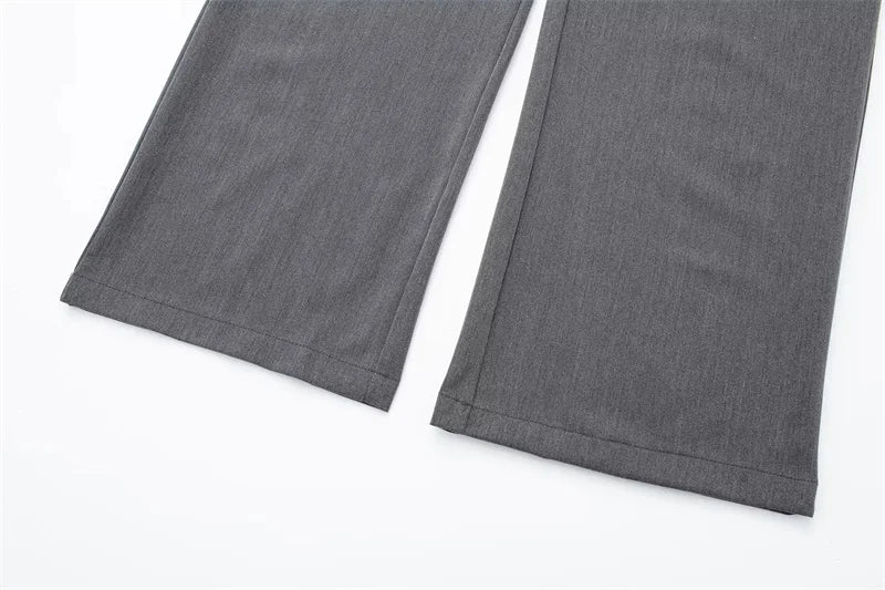 MUJER 2025 Women's Pants Beige Grey Black Wide Leg Pants Women High Waist Baggy Pants Woman Fashion Summer Office Trousers