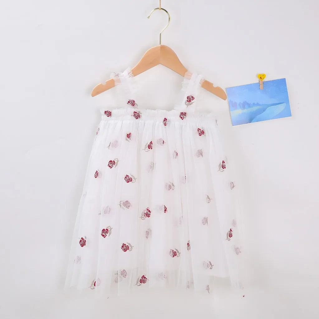 Flower Girls Dresses Children's Clothing Kids Clothes Summer Fairy Party Stage Show Dance Wear Cosplay Costumes Sling Casual