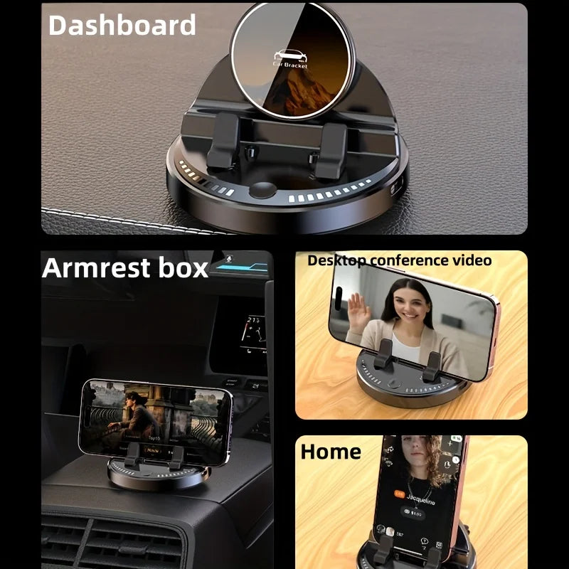 Car Phone Holder Wireless Charging Dashboard Auto Phone Support 360 Degree Rotatable for Home Office Desk Phone Holder