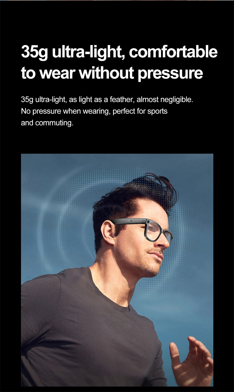 LIGE AI Smart Glasses with Camera Sunglasses 100W Camera Video Recorder Wireless Bluetooth Call Anti-blue Glasses for Man Women