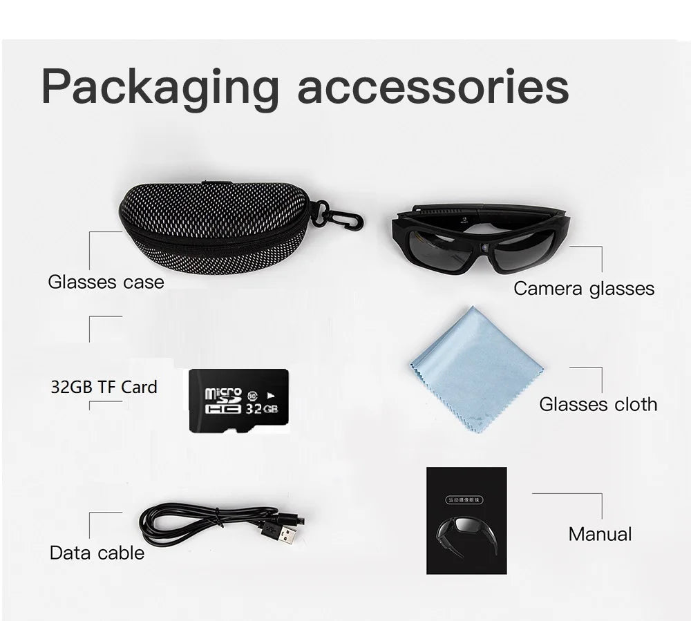 4K HD Glasses Camera Video Driving Record Cycling Video Smart Glasses With Eyewear Camcorder For Outdoor Mini Camera