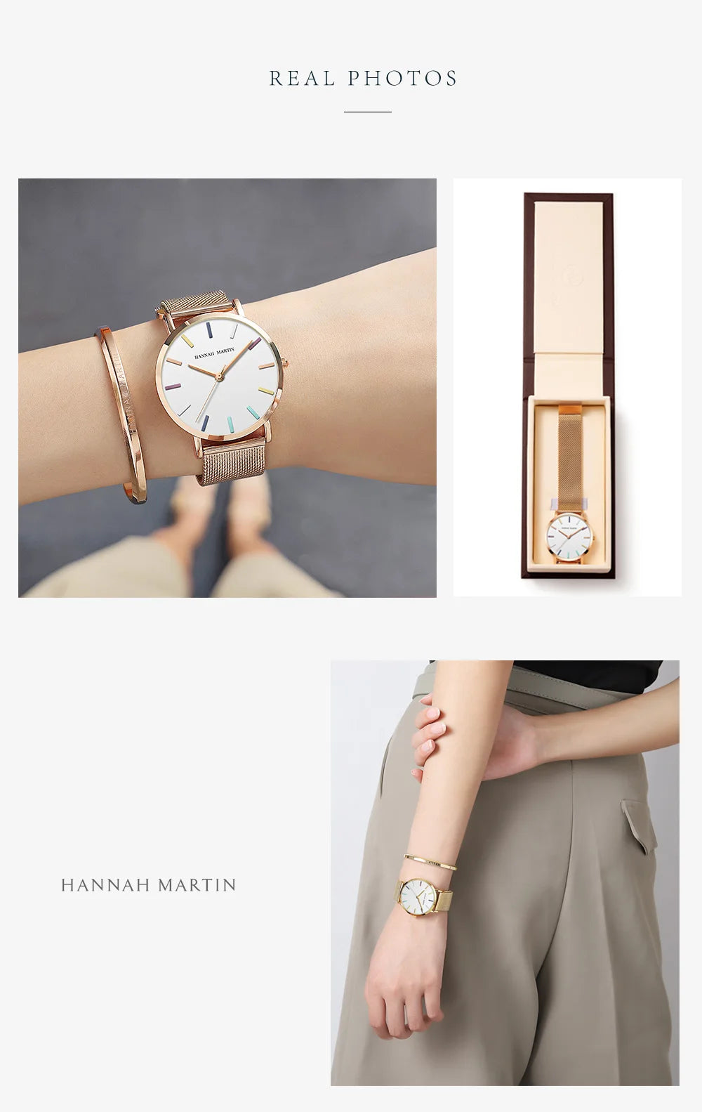 Hannah Martin Top Women Watch Bohemian Style Simple Stainless Steel Mesh Strap Original Japanese Movement Fashion Bracelet Watch