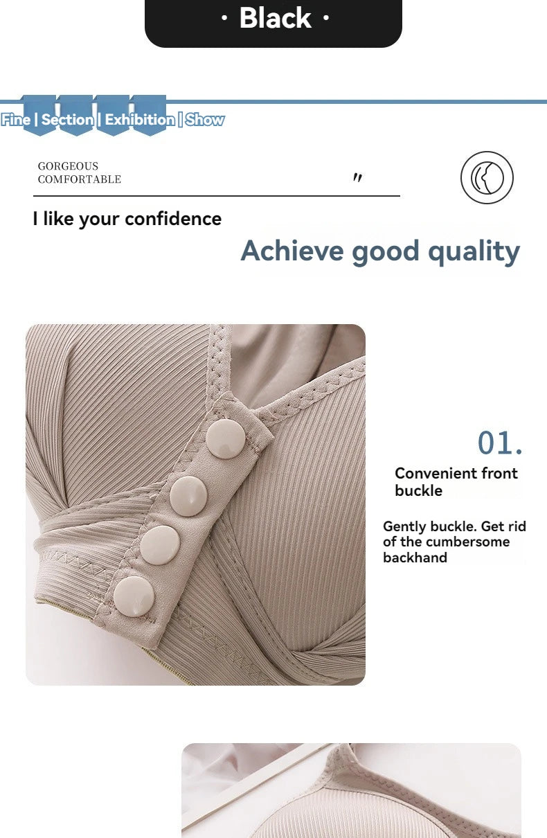 New Large Size Front Buckle Sexy Push up WOMEN'S Bra Adjustable Thin Cup Breathable Comfortable Middle-aged Mom Ladies Underwear