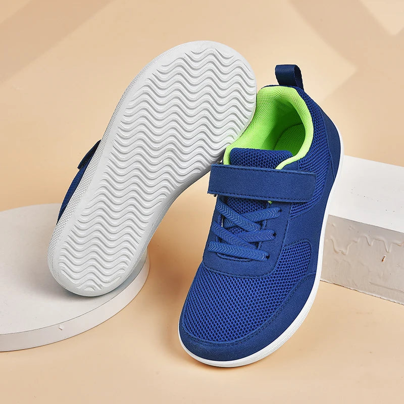 Kids Shoes Wide Toe Barefoot for Children Boys Girls Baby Sneakers Lightweight Hook&Loop Mesh Artificial Infant Toddler Tennis
