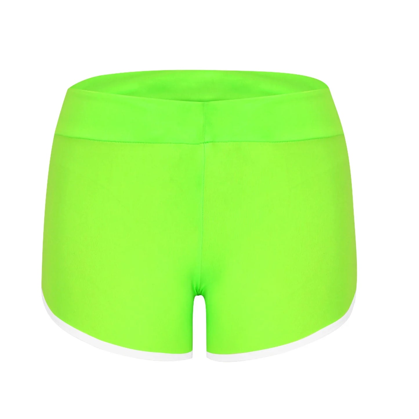 Women Mid Waist Shorts Girl Slim Fit High Stretchy Short Trousers Female Tight Shorts For Ladies Running Shorts Slim Fit Elastic