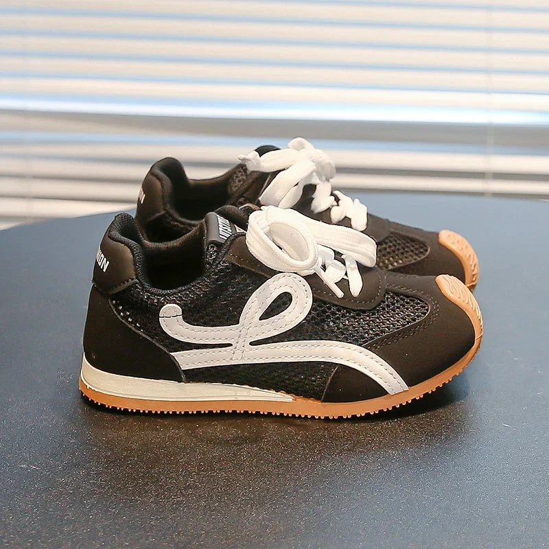 Children's Sneakers Four Seasons 3-18 Years Old Mesh Breathable Boys Girls Tennis Shoes Blue Hundred Non-slip Kids Single Shoes