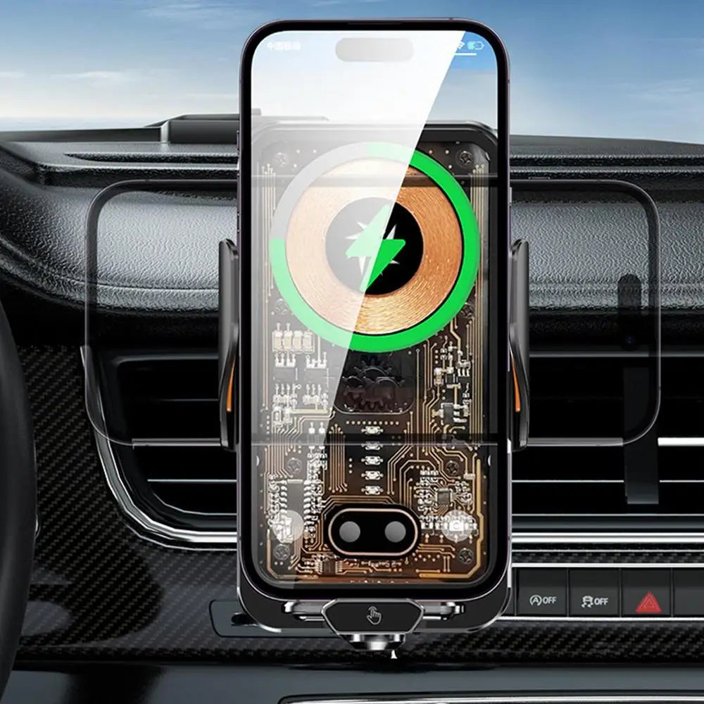 Car Phone Holder Wireless Charger 66W Car Vent Clips 360-Degree Rotation Cell Phone Accessories Car Charger Fast Charging