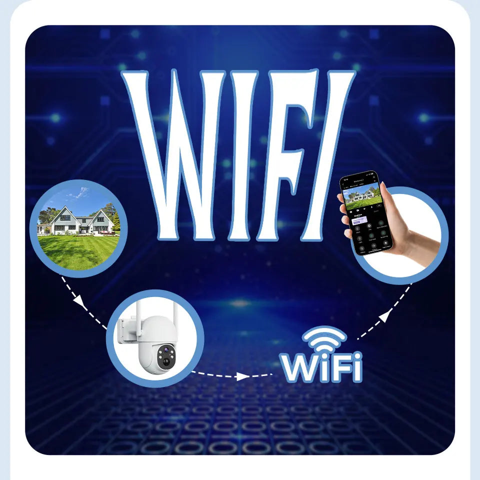 Solar Powered WiFi Security Camera Outdoor 3MP HD with Color Night Vision Two Way Audio Motion Detection & Pan - Tilt Control