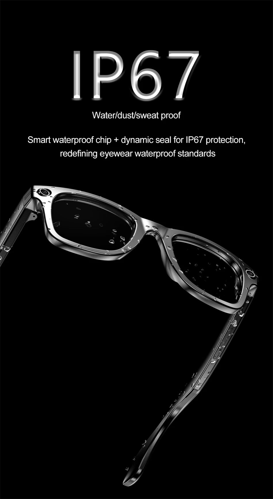 LIGE AI Smart Glasses with Camera Sunglasses 100W Camera Video Recorder Wireless Bluetooth Call Anti-blue Glasses for Man Women