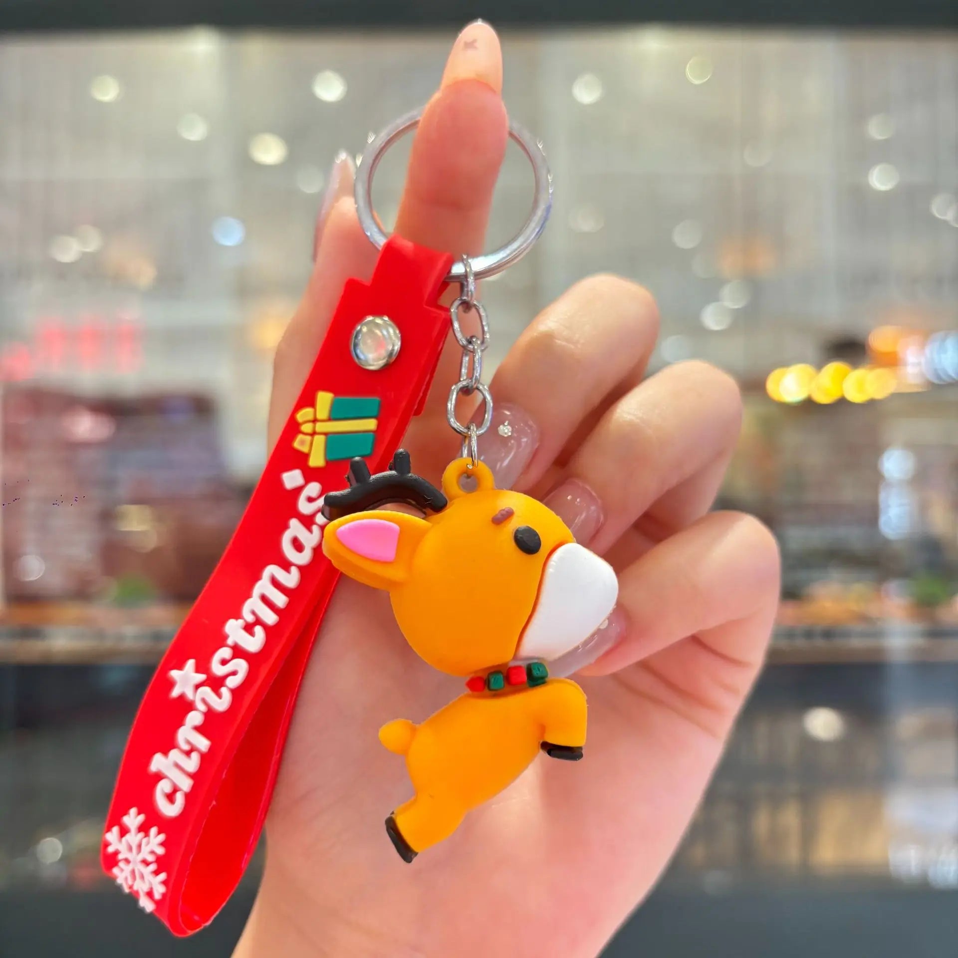 Christmas Gift 2025 Cute Santa Keychain Cartoon Pendant for Bag Car Keys Decor Stocking Stuffer for Kids Children Daughter Son