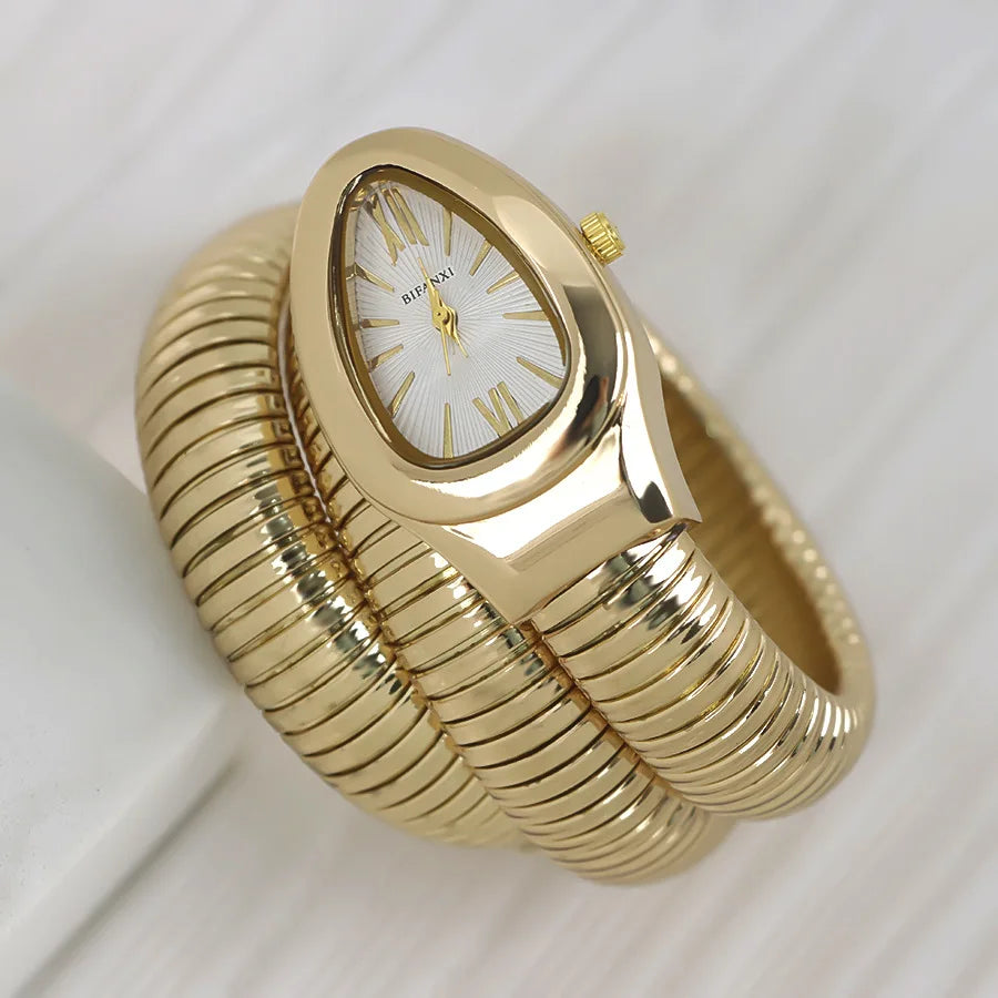 Unique Quartz Watches Women's Snake Gold Hot Sell Simple Classic Style Watch For Women Bling Luxury Ladies Watch Clock Relogio