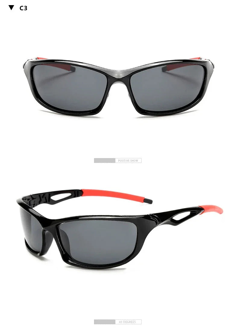 Polarized Sunglasses Designer Square Sports Sun Glasses for Men Driving Fishing Cycling Climbing Skiing Black Frame Goggle UV400