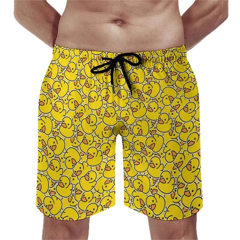 Summer Men Shorts Clothing Duck Graphic Beach Shorts  3D Print Animal Board Women Shorts Swim Trunks Swimsuit Kid Tshirt Y2k