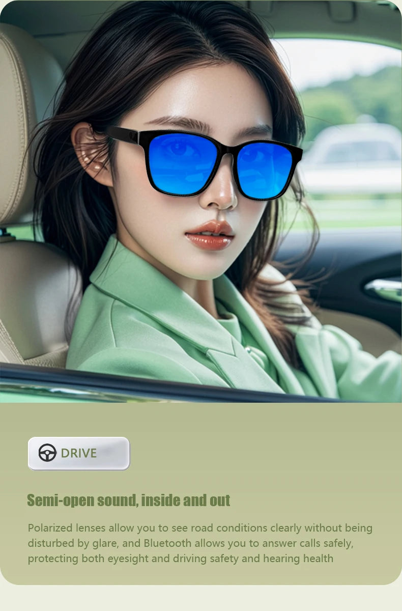 Smart Glasses Anti-blue Light Make Receive Calls Music Calling Noise Reduction UV400 Protection BT TWS Glasses Sports Women Gift