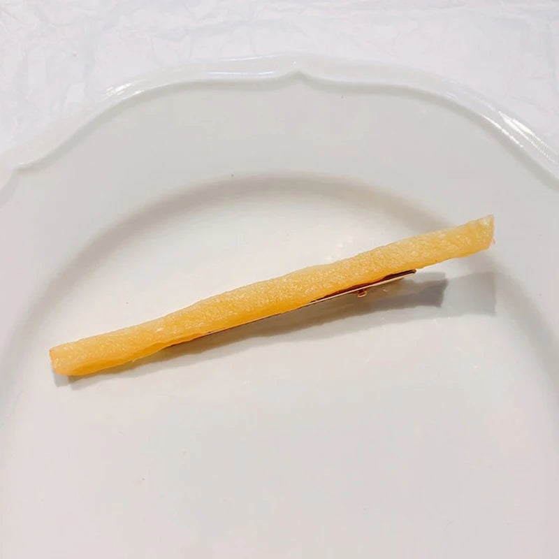 Simulated French Fries Small Hair Clips For Girls Metal Clip Hairpins Barrettes Imitation Food Hair Decor Jewelry For Women Gift
