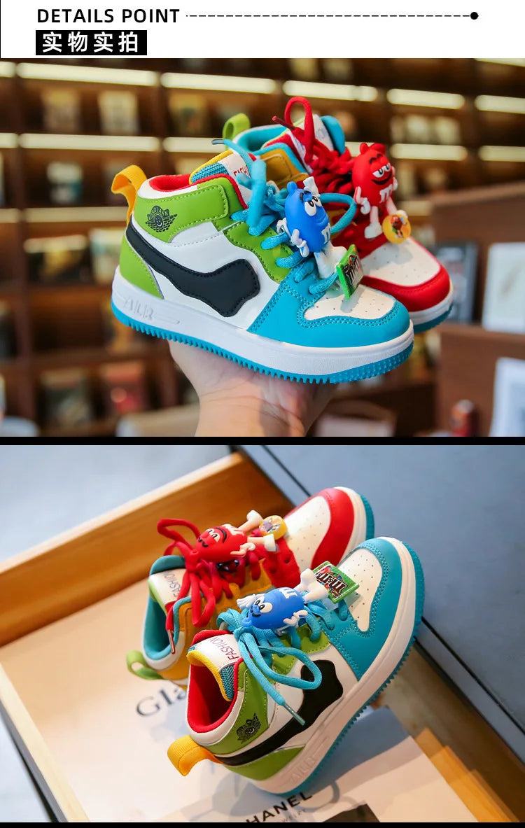 New Children Casual Shoes Four Seasons Kids Single Sneaker Mandarin Ducks Basketball Sports Shoes Boys Girls Sneaker Board Shoes