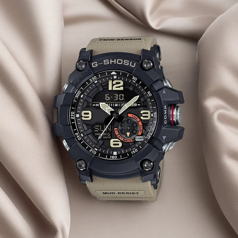 Sports Full Function Men's and Women's Universal Watch World Time LED Automatic Hand Lifting Light Waterproof Oak Series