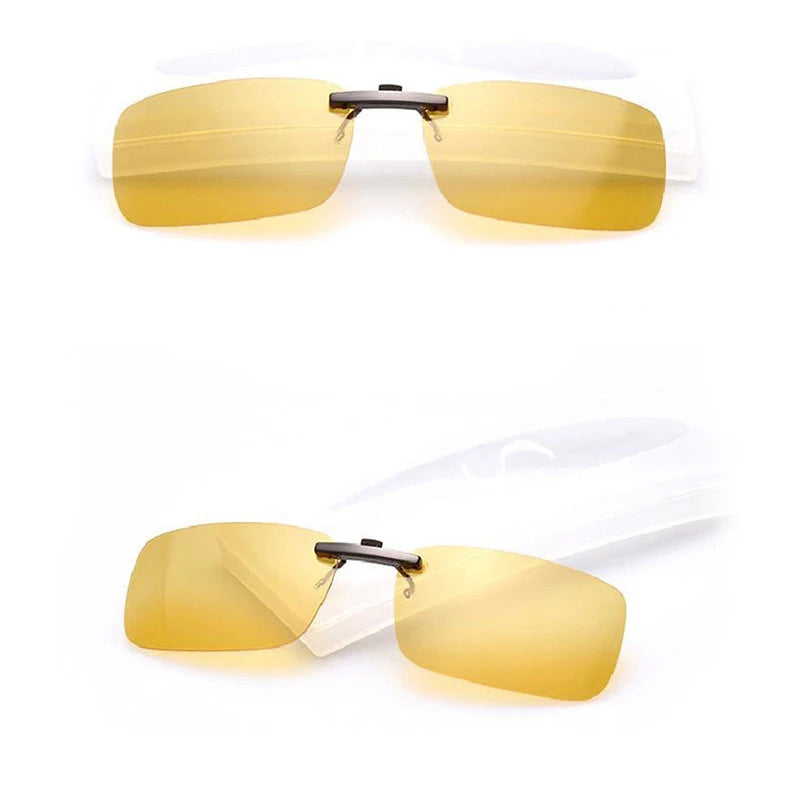 Polarized Clip On Sunglasses Men Women Small Clip Driving Sun Glasses Day Night Vision Lens For Myopia Glasses Eyeglasses UV400