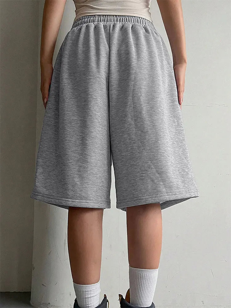 Women's Shorts Summer New Streetwear Fashion Casual Slim Lace-up Shorts Elegant Female Personality Versatile Knitted Loose Pants