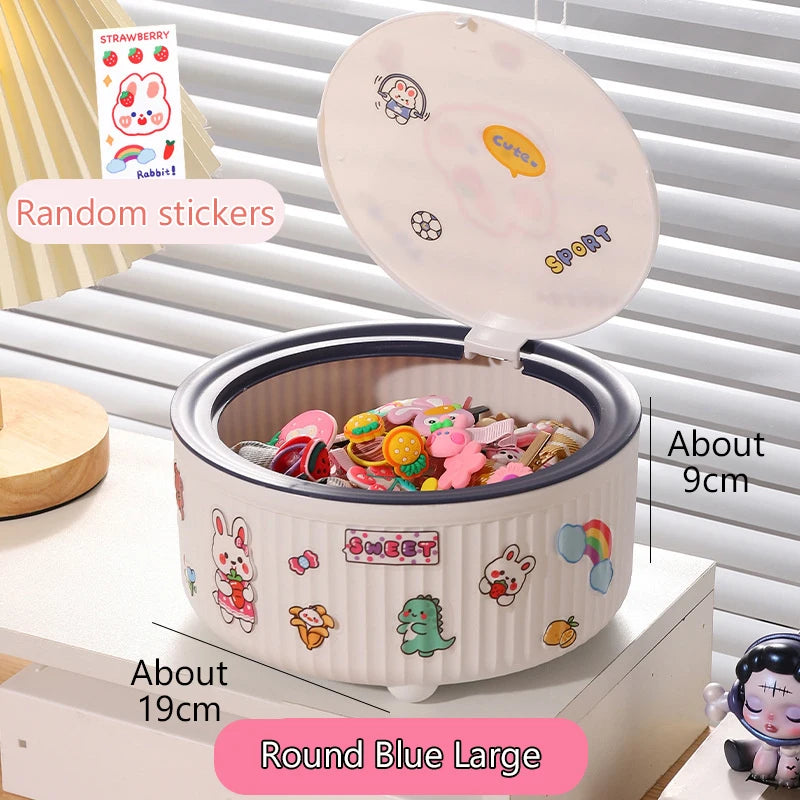 Kawaii Children Hair Accessories Storage Box High-capacity Girl Headgear Hair Clip Hair Hoop Headstring Hair Ring Jewelry Box