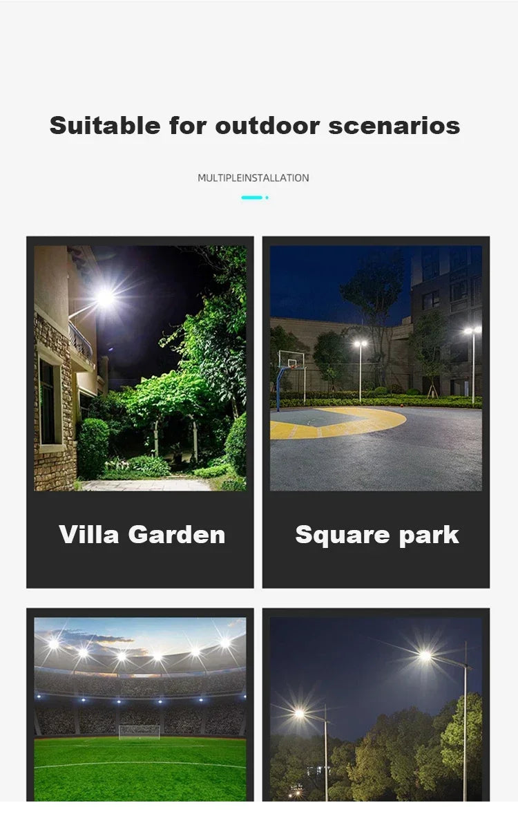 Super Bright Solar Street Light Outdoor-Heavy Duty Metal Waterproof IP65 Park Garden Garage Playground Commercial Lighting