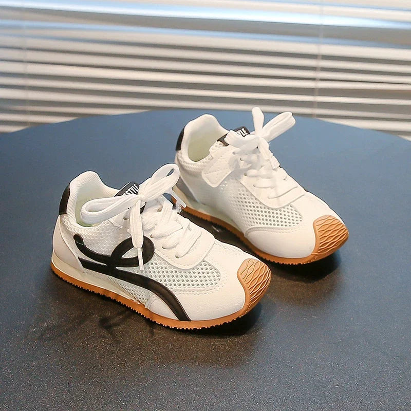 Children's Sneakers Four Seasons 3-18 Years Old Mesh Breathable Boys Girls Tennis Shoes Blue Hundred Non-slip Kids Single Shoes