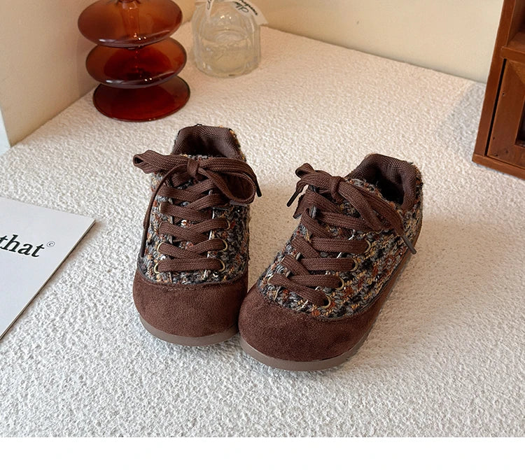 Kids Casual Sneakers for Girls 2025 New Autumn Toddler Walking Shoes Soft Sole Versatile Chic Kid School Outdoor Trainers Age4-6