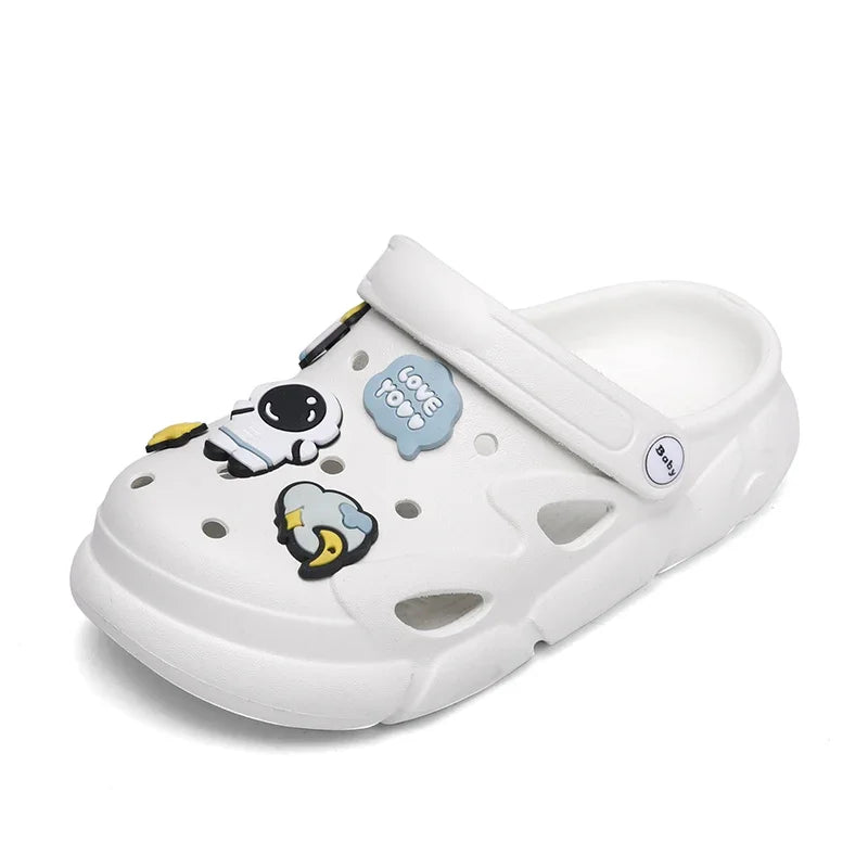 2024 New Girls Clogs Children Sandals 6-12 Years Kids Casual Summer Shoes Sports Soft Thick Sole Slippers for Girl Toddler Shoes