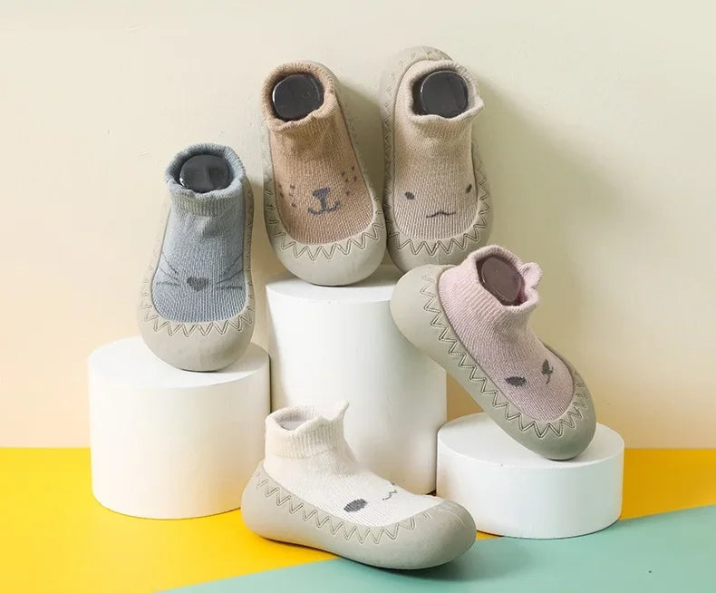 Baby Shoes Kids Soft Rubber Sole First Walkers Children Sock Shoes Non-slip Floor Socks Toddler Sock Shoes 0-4Y Boy Girl Booties