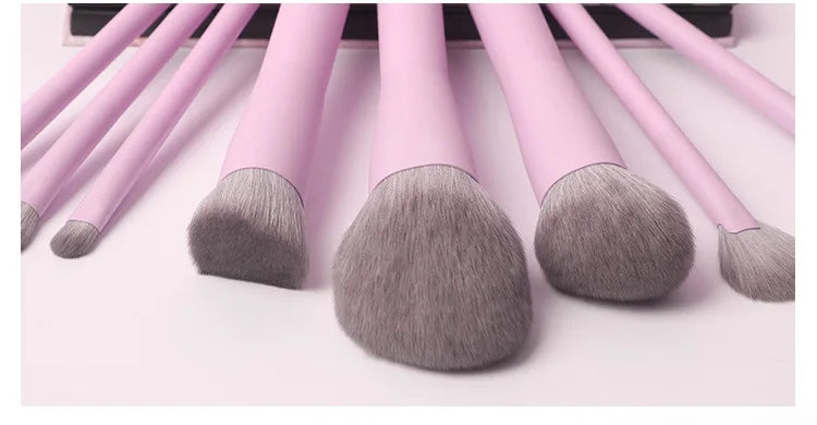Pink Makeup Brush Set Private Label Wholesale Bulk Cosmetic Synthetic Hair Vegan Brushes Free Custom Logo Beauty Tool 10Sets