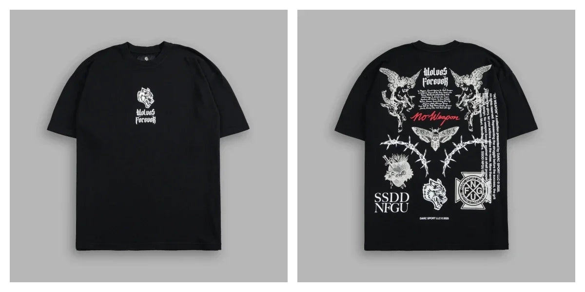 DARC SPORT "PREMIUM" OVERSIZED TEE Black COTTON Men T-Shirts Loose Casual Men Women TShirt Unisex Hip Hop Sports Tee Top US SIZE