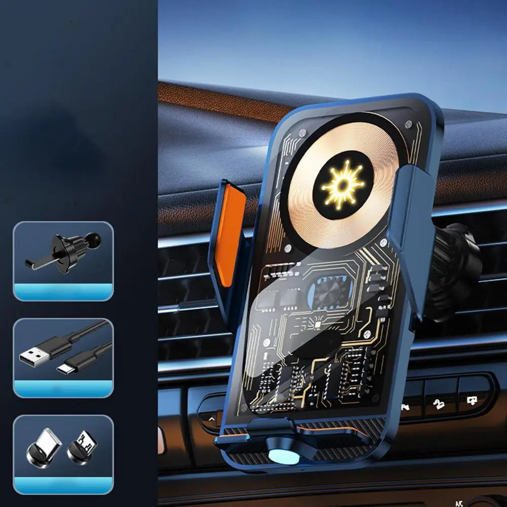 Car Phone Holder Wireless Charger 66W Car Vent Clips 360-Degree Rotation Cell Phone Accessories Car Charger Fast Charging