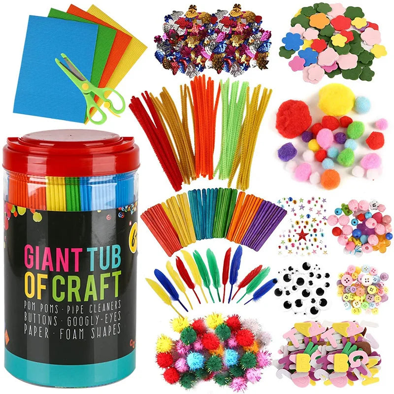 Arts and Crafts Supplies for Kids DIY Crafting School Kindergarten Homeschool Supplies Arts Set Toys for Children