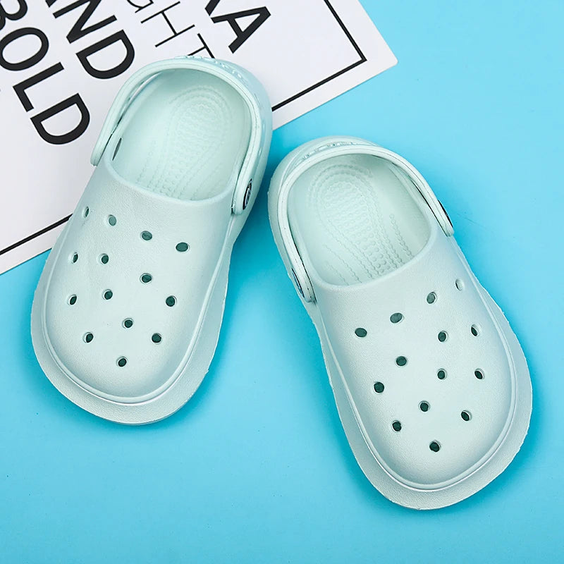 Children Sandals Anti Skid Clogs Boys Girls Summer Hole Water Toddler Shoes Baby Mules Rubber Kids Garden Beach Flats Slippers