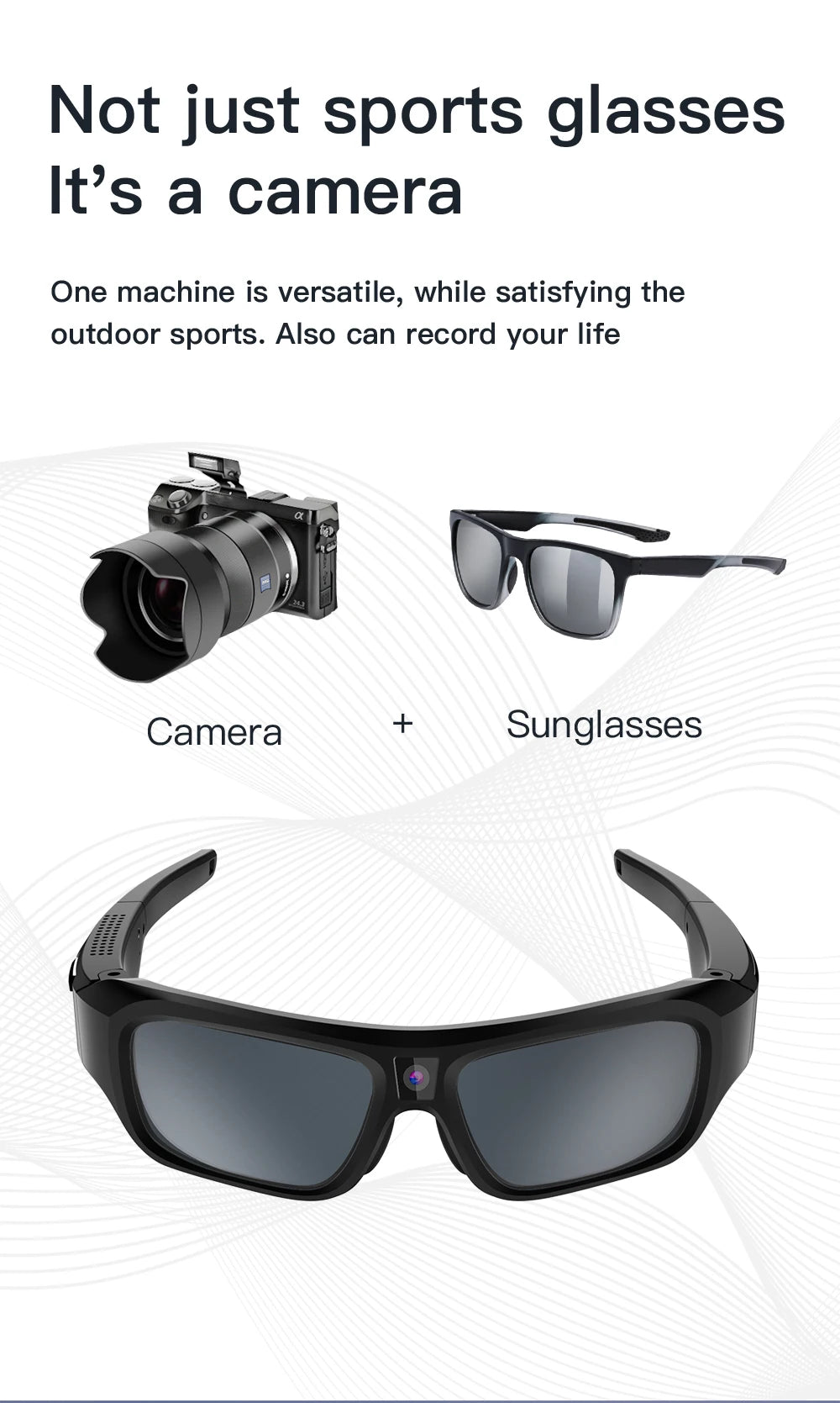 4K HD Glasses Camera Video Driving Record Cycling Video Smart Glasses With Eyewear Camcorder For Outdoor Mini Camera