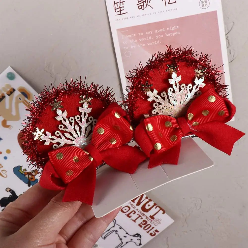 Cap Santa Claus Kids Gifts Christmas Costume Dress Up Korean Hair Accessories Children Hair Clip Christmas Hat Hairpin