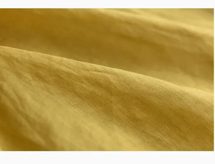 Cotton and Linen Shirt for Women Fashionable and Versatile Cardigan Lapel Top Thin