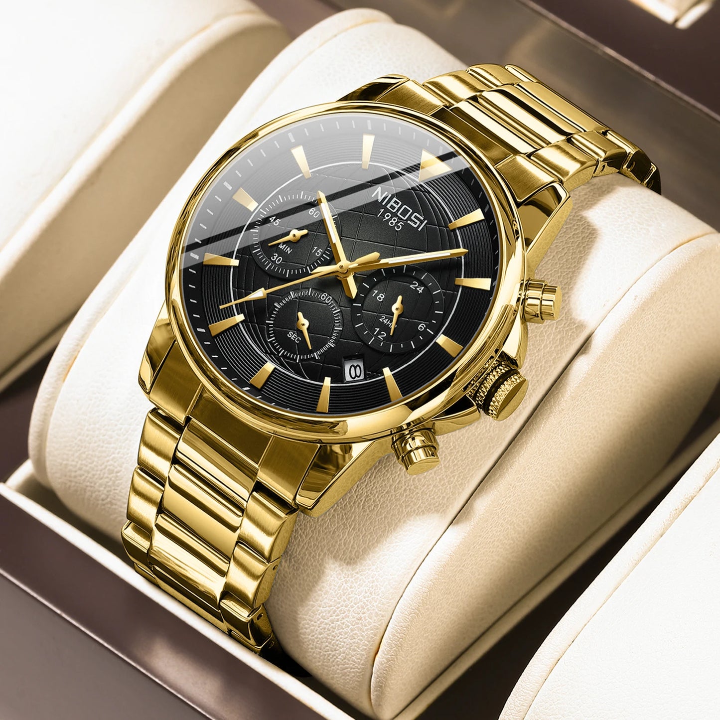 NIBOSI Mens Watches Analog Dainty Business Dress Watches for Men Military Chronograph Watch with Calendar Waterproof Stainless