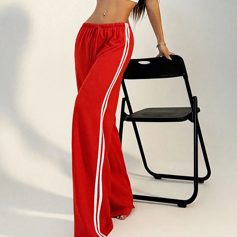 Women's Pants Autumn New Fashion Streetwear Basic Straight Casual Slim Striped Trousers Female Sexy Solid Simple Versatile Pants