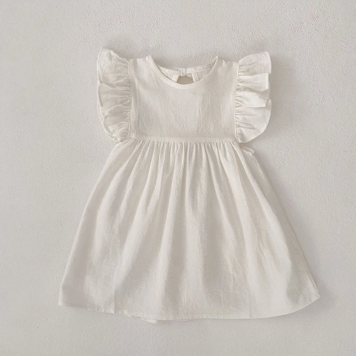 1-6Yrs Kids Clothes Summer Embroidery Dress Baby Girls Clothes Flying Sleeves Dresses Children's Clothing Vestidos Cotton Dress