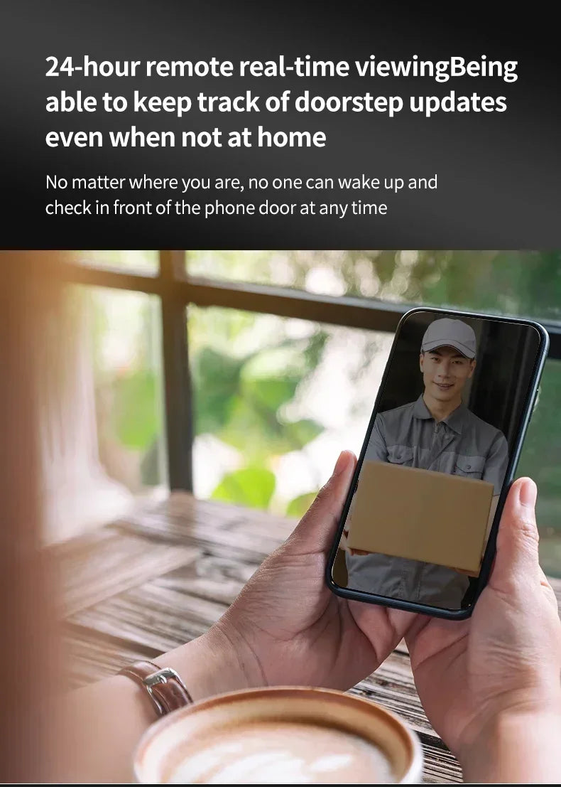 New WiFi Smart Door Bell Eye 1080P FHD Peephole Camera Audio 4.3' IPS Screen PIR Infrared Announcement Digital Viewer