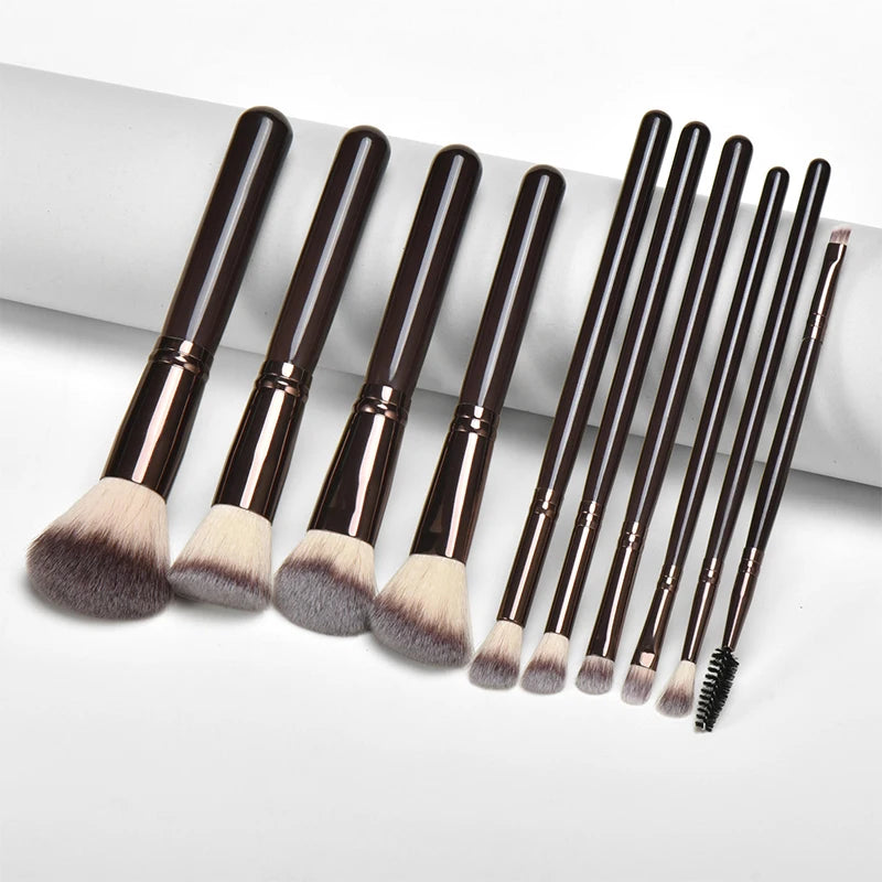 10pcs Professional Makeup Brush Set,Powder,Blusher,Foundation Brush,Highlight,Eye Shadow,Lip Brushes Beauty Make Up Tools