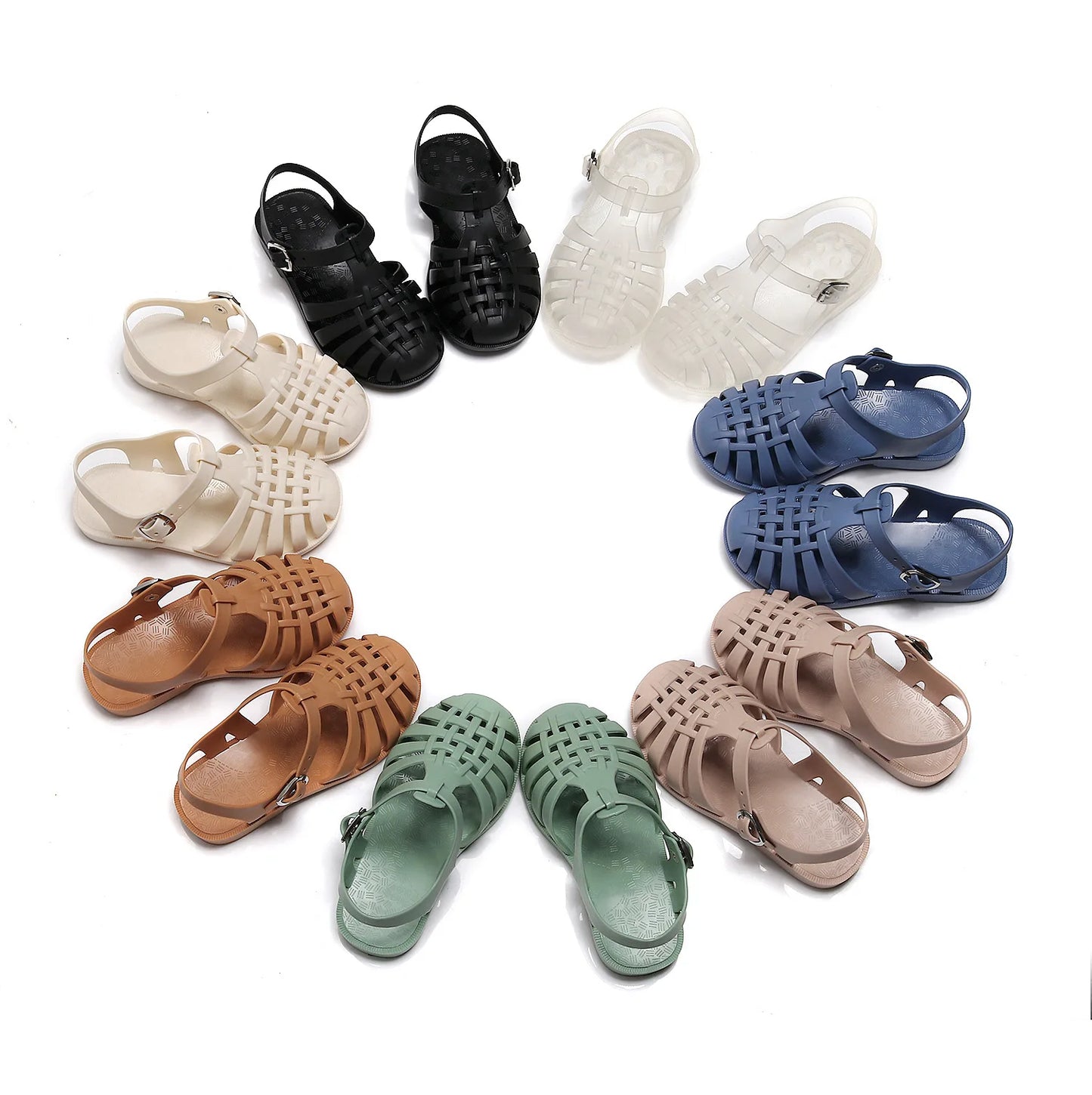 Kids Shoes Summer Sandals Baby Girls Toddler Soft Non-slip Princess Shoes Kids Candy Jelly Beach Shoes Boys Casual Roman Sandals