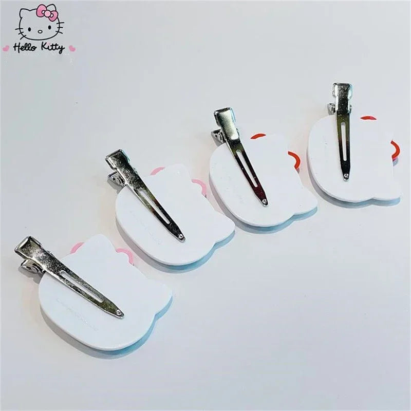 Kawaii Sanrio Hello Kitty Hairpin Girls Ornaments Anime Accessories Cartoon Headrope Scrunchies Hair Circle Headdress Hair Gifts