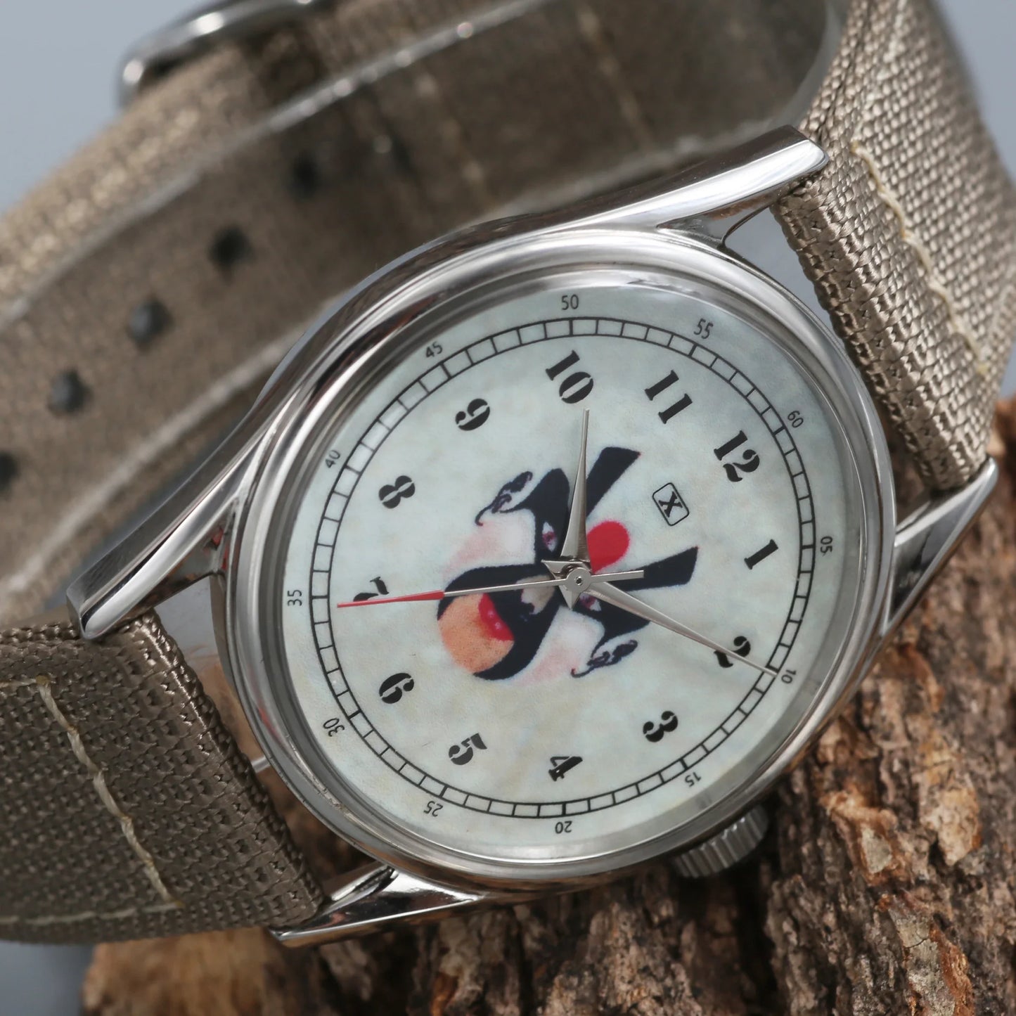 Chinese Traditional Sichuan Opera Watch 38MM Men's Mechanical Timepiece Enamel Dial Shanghai 7120 Manual Movement Gift for Men