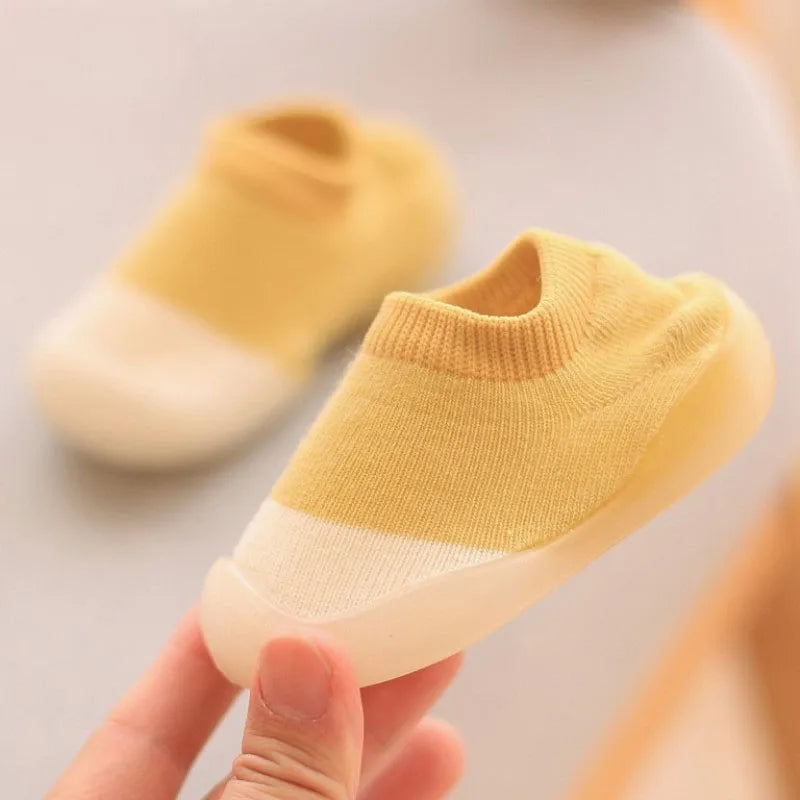 Baby Shoes Toddler First Walkers Infant Boys Girls Kids Rubber Soft Non-Slip Sole Floor Barefoot Casual Shoes Knit Booties